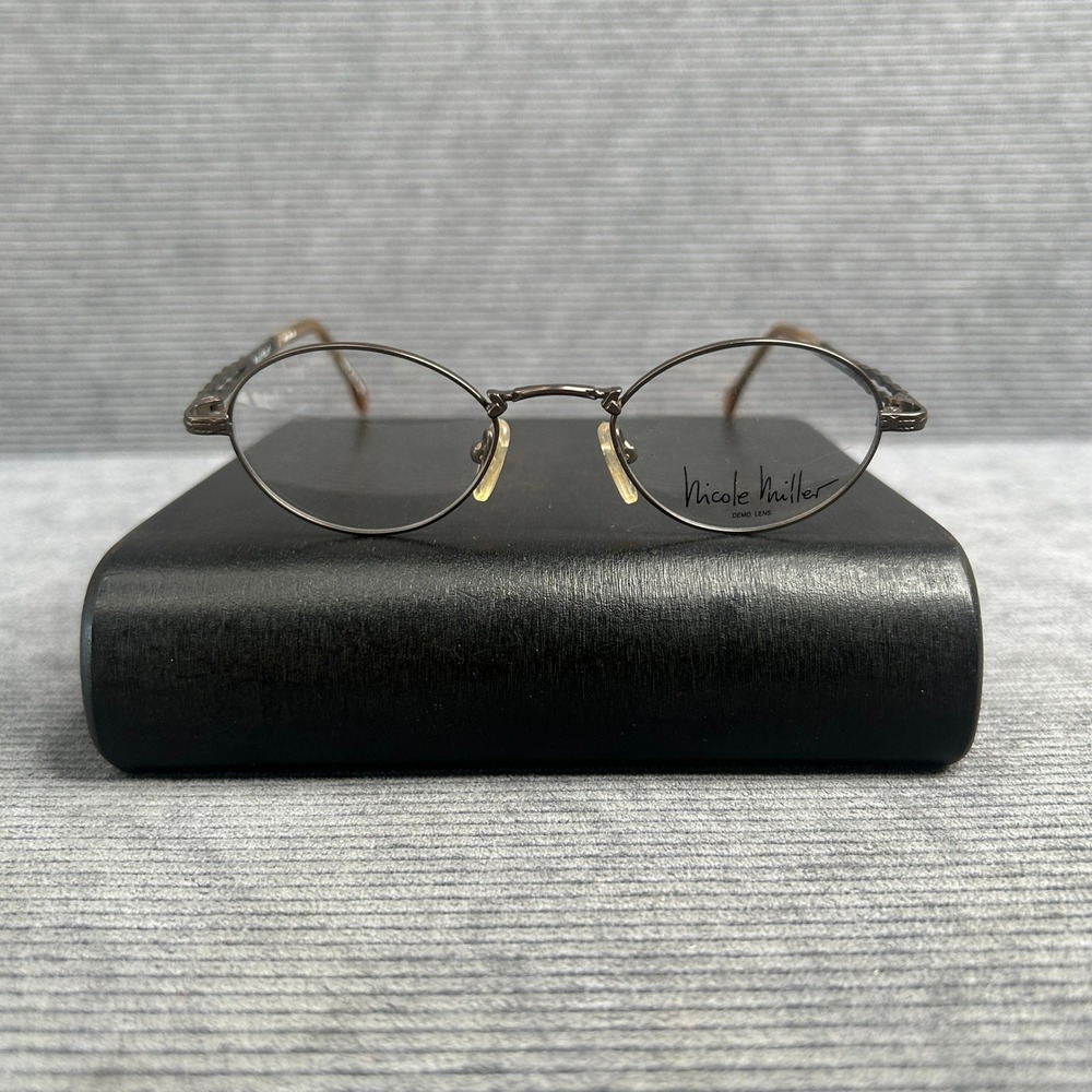 Nicole Miller 4918 Roller Brown Oval Metal Y2k Eyeglass Frames 44-19-135